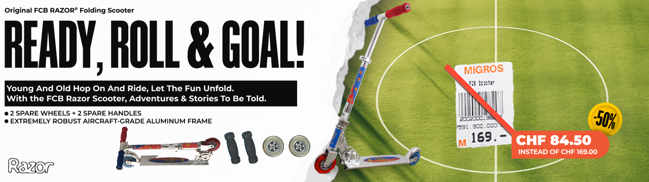 FCB-RAZOR Scooter incl. 2 Spare Wheels + 2 Spare Handles FCB-RAZOR Scooter incl. 2 Spare Wheels + 2 Spare Handles