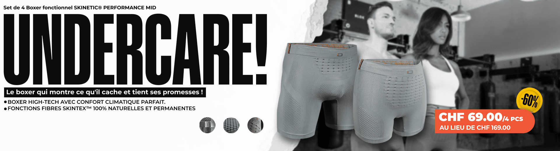 Set de 4 Boxer fonctionnel SKINETIC® PERFORMANCE MID - Homme/Femme