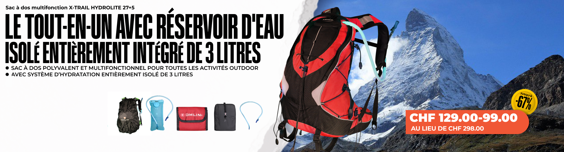 Sac à dos multifonction X-TRAIL HYDROLITE 27+5 Sac à dos multifonction X-TRAIL HYDROLITE 27+5