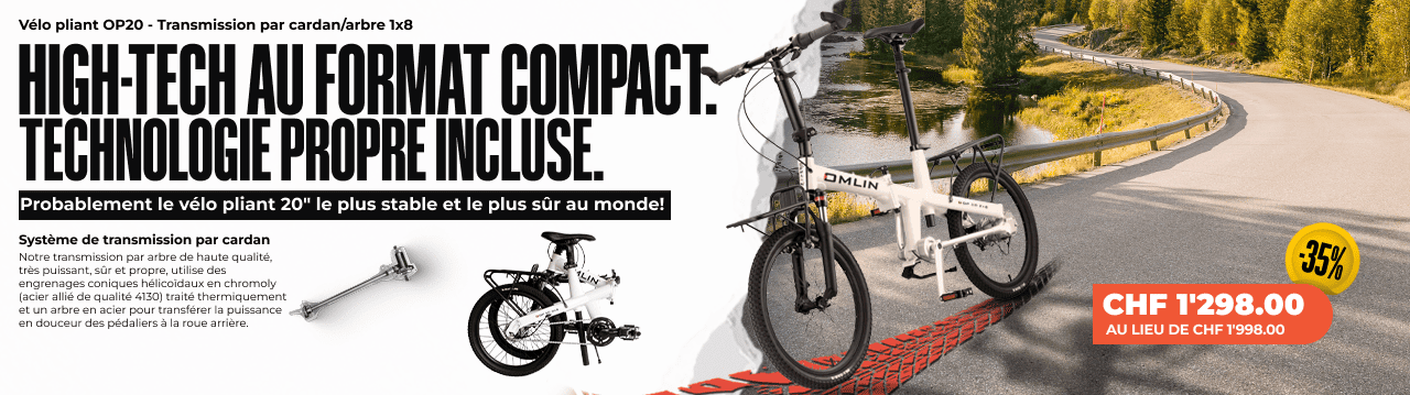 Vélo pliant OP20 - Transmission par cardan/arbre 1x8 Vélo pliant OP20 - Transmission par cardan/arbre 1x8
