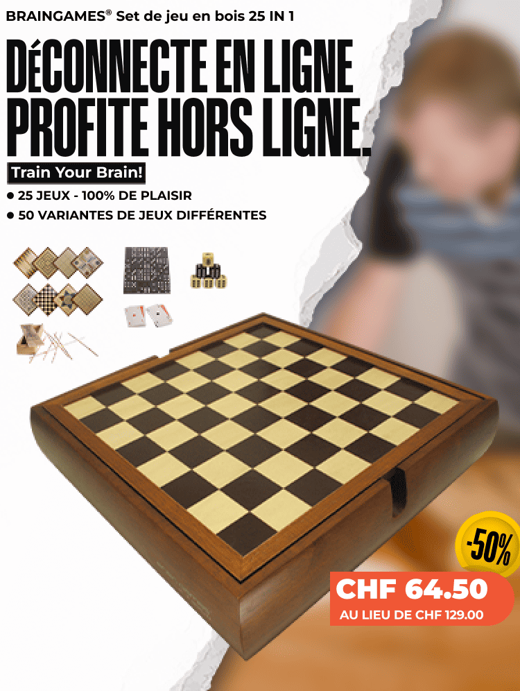 BRAINGAMES® Set de jeu en bois 25 IN 1