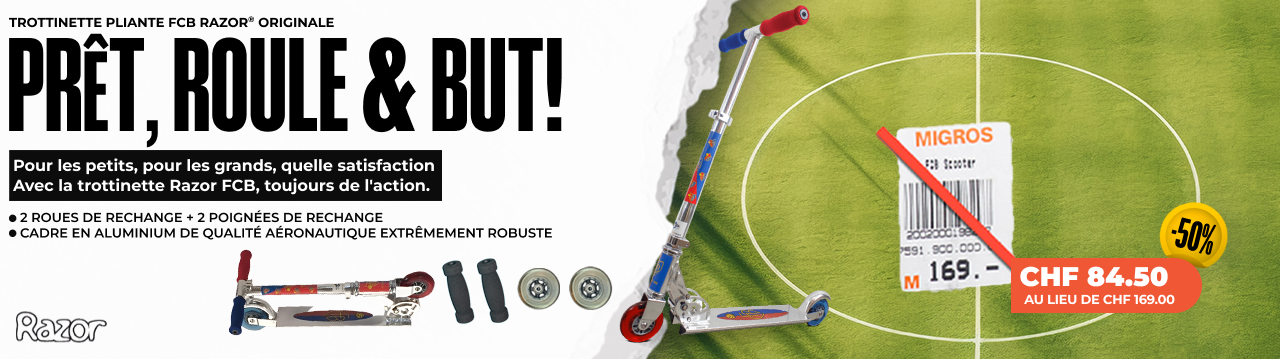 Scooter FCB-RAZOR avec 2 roues de rechange + 2 poignées de rechange