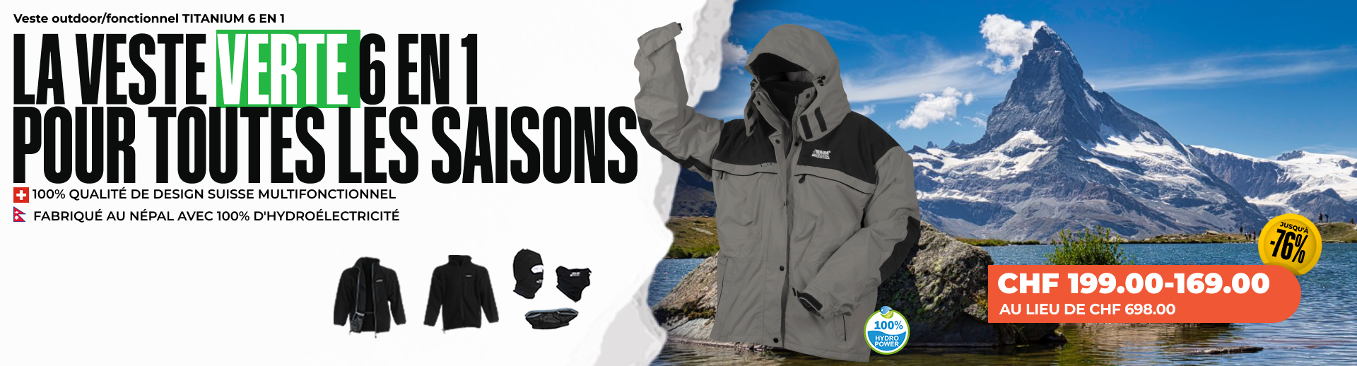 Veste outdoor/fonctionnel  TITANIUM 6 EN 1 (0999) - Homme/Femme