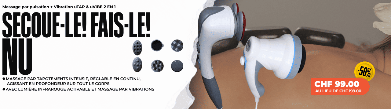Massage par pulsation + Vibration uTAP & uVIBE 2 EN 1 Massage par pulsation + Vibration uTAP & uVIBE 2 EN 1