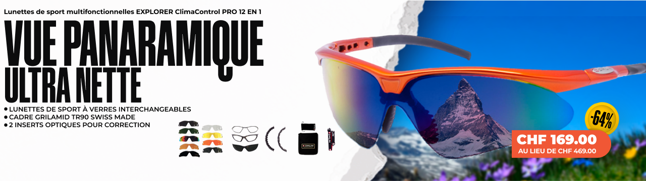 Lunettes de sport multifonctionnelles EXPLORER ClimaControl PRO 12 EN 1 Lunettes de sport multifonctionnelles EXPLORER ClimaControl PRO 12 EN 1