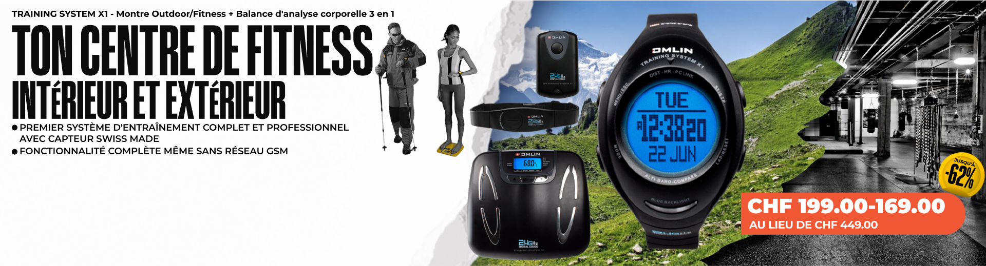 TRAINING SYSTEM X1 - Montre de fitness & d'extérieur + Balance d'analyse pour la forme du corps 3 en 1 (+ Optionnel : GPS POD X-TENSION) TRAINING SYSTEM X1 - Montre de fitness & d'extérieur + Balance d'analyse pour la forme du corps 3 en 1 (+ Optionnel : GPS POD X-TENSION)