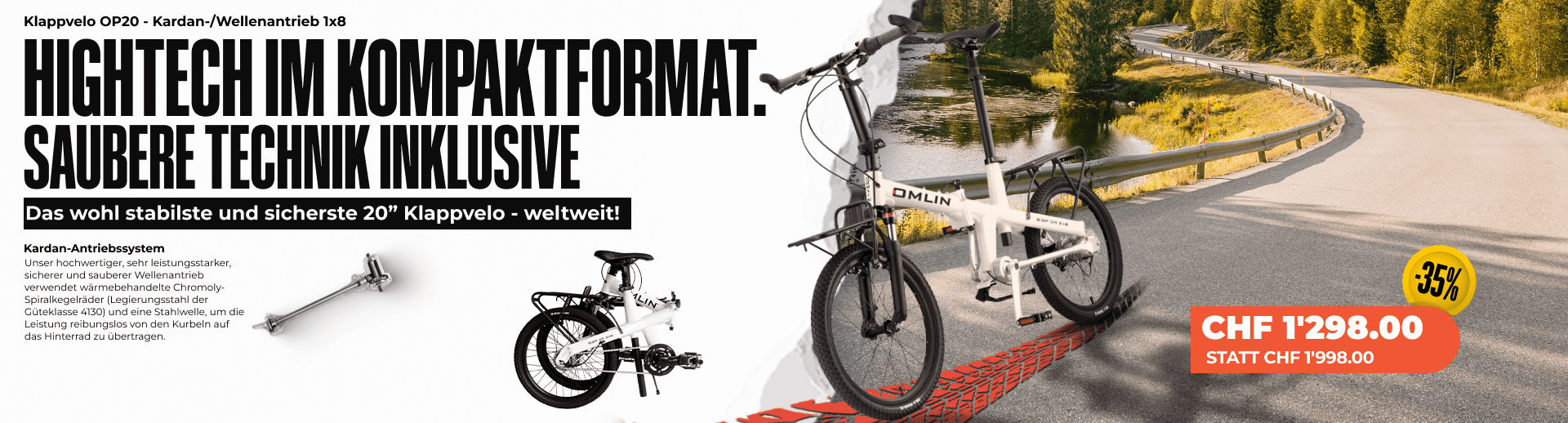 Klappvelo OP20 - Kardan-/Wellenantrieb 1x8