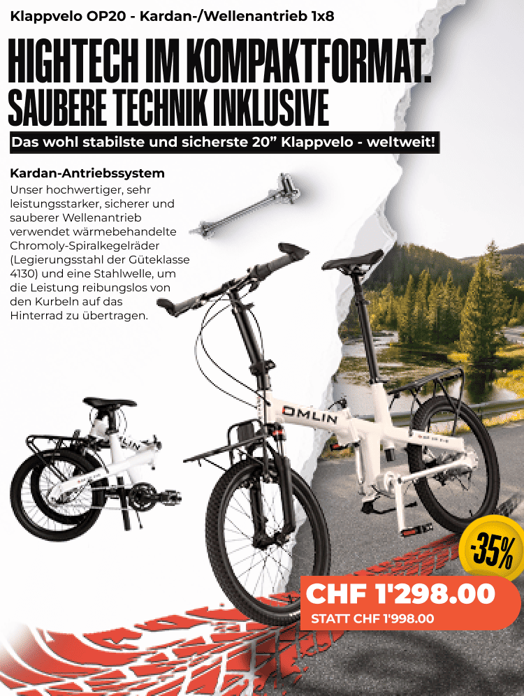 Klappvelo OP20 - Kardan-/Wellenantrieb 1x8