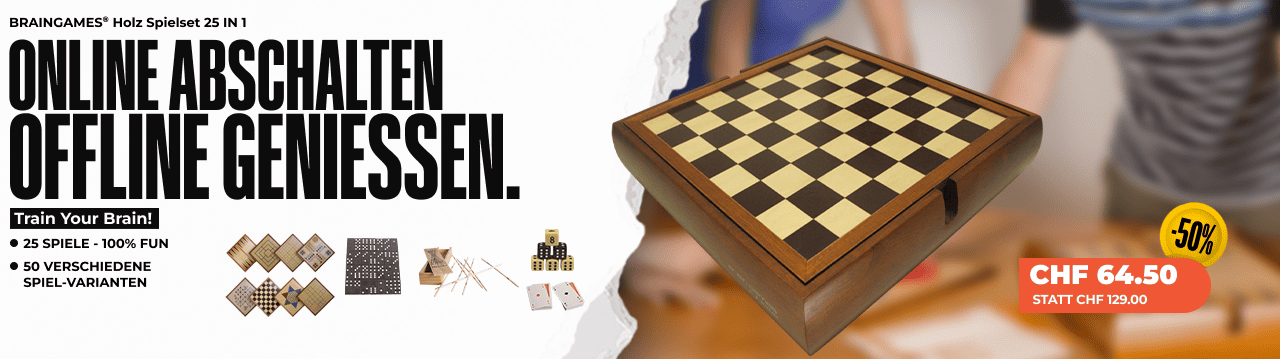 BRAINGAMES® Holz Spielset 25 IN 1