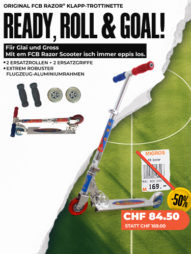FCB-RAZOR Scooter inkl. 2 Ersatzrollen + 2 Ersatzgriffe