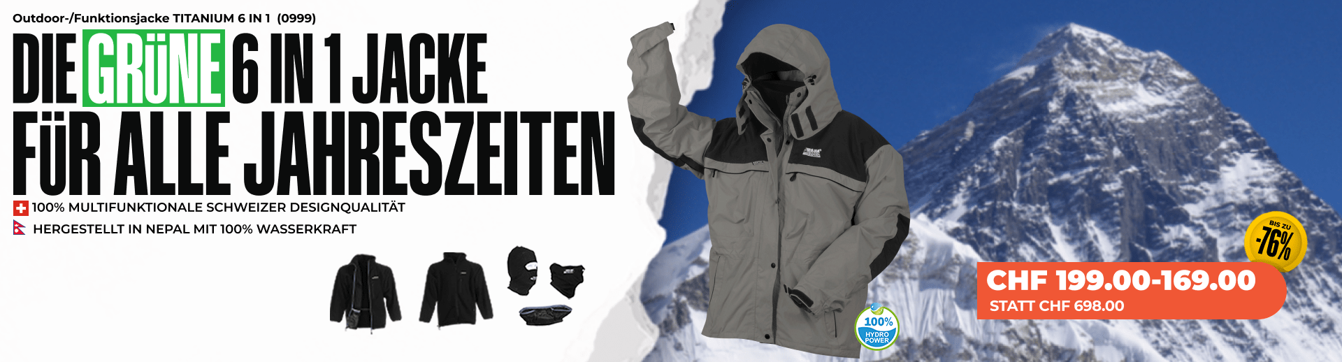 Outdoor/Funktionsjacke TITANIUM 6 IN 1 (0999) - Herren/Damen