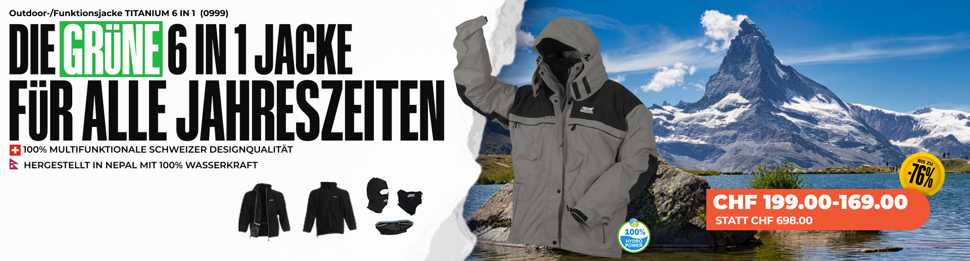 Outdoor/Funktionsjacke TITANIUM 6IN1 (0999) - Herren/Damen