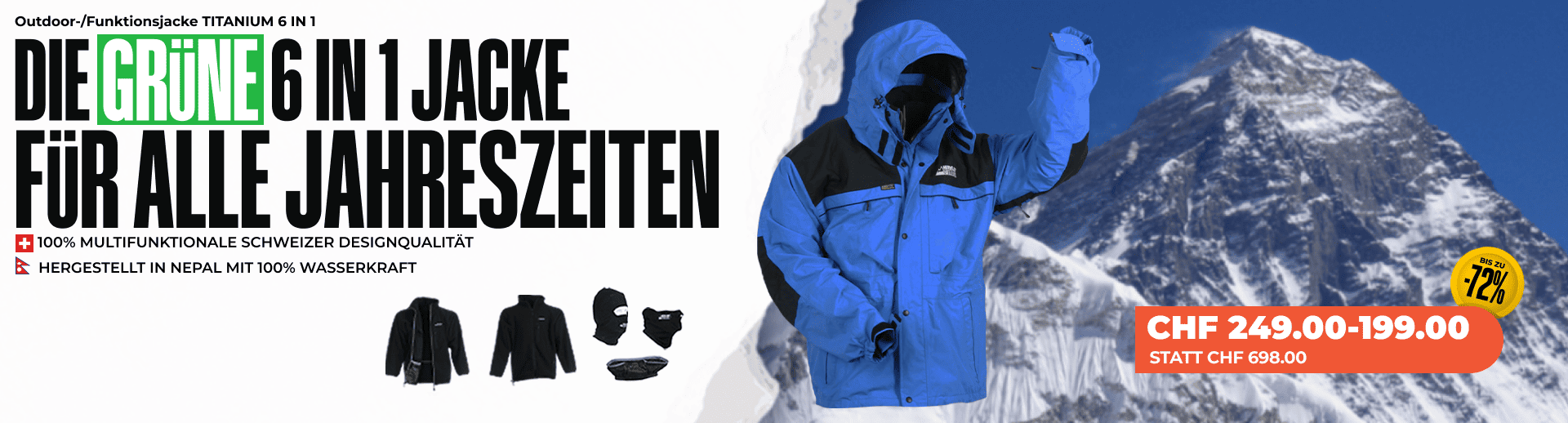 Outdoor/Funktionsjacke TITANIUM 6 IN 1 - Herren/Damen