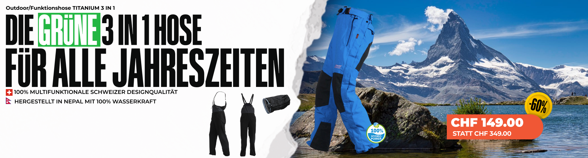 Outdoor-/Funktionshose TITANIUM 3 IN 1 - Herren/Damen