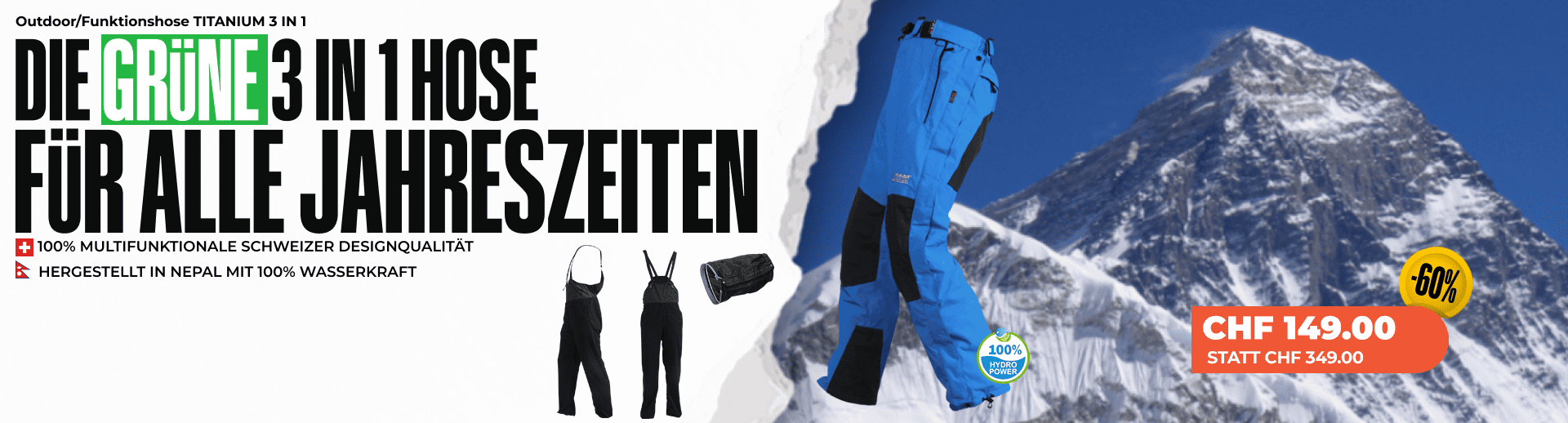 Outdoor-/Funktionshose TITANIUM 3 IN 1 - Herren/Damen