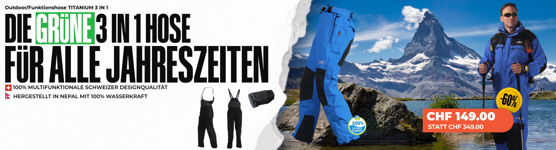 Outdoor-/Funktionshose TITANIUM 3 IN 1 - Herren