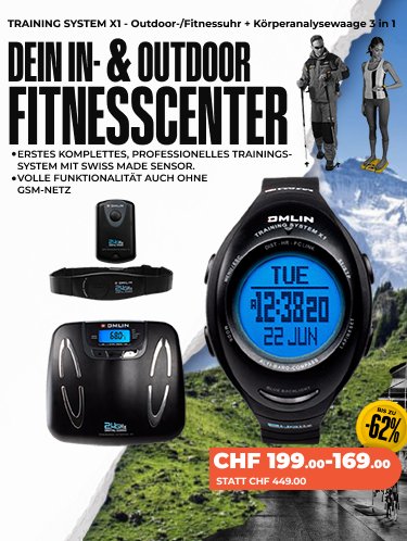 TRAININGSSYSTEM X1 - Outdoor & Fitness Uhr + Körperfitness / Analysewaage 3 in 1 (+ Optional: GPS POD X-TENSION)