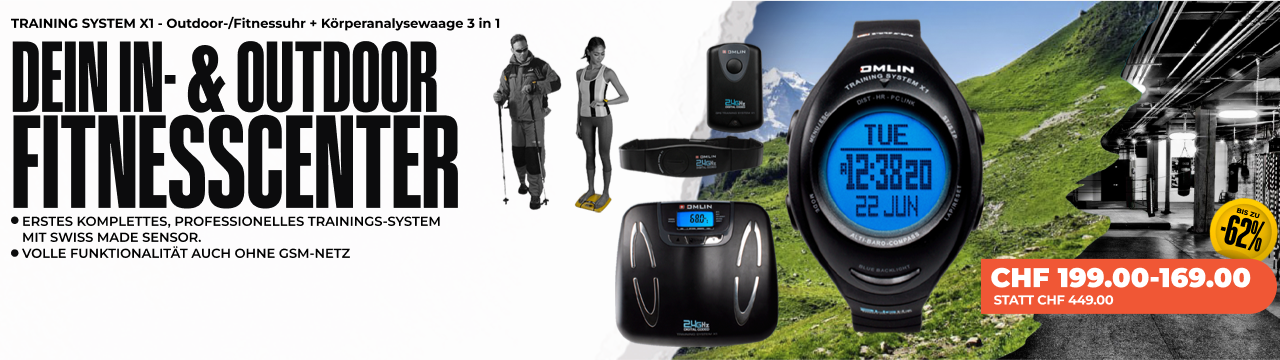 TRAININGSSYSTEM X1 - Outdoor & Fitness Uhr + Körperfitness / Analysewaage 3 in 1 (+ Optional: GPS POD X-TENSION)