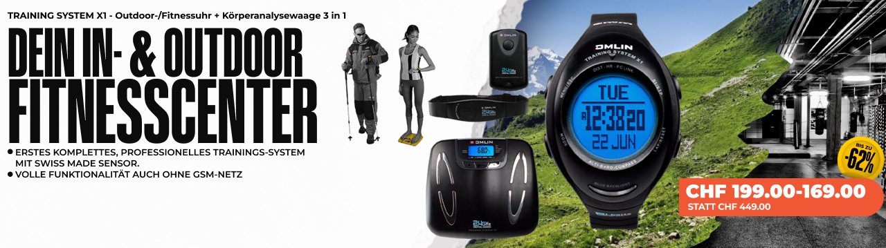 TRAININGSSYSTEM X1 - Outdoor & Fitness Uhr + Körperfitness / Analysewaage 3 in 1 (+ Optional: GPS POD X-TENSION)
