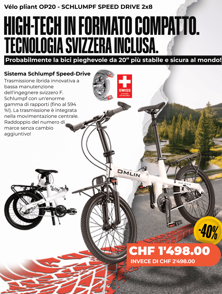 Bici pieghevole OP20 - SCHLUMPF SPEED DRIVE 2x8