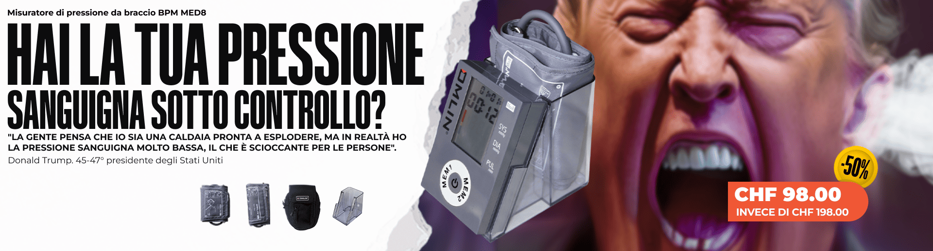 Misuratore di pressione da braccio + Allarme + Sveglia da viaggio BPM MED8 Misuratore di pressione da braccio + Allarme + Sveglia da viaggio BPM MED8