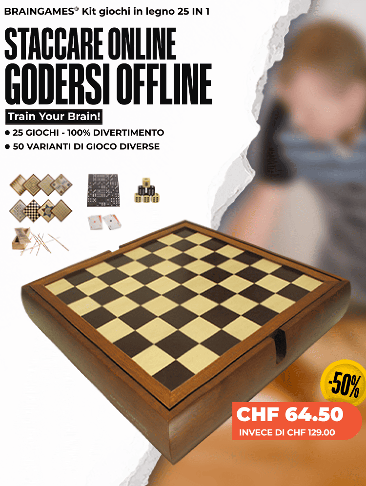BRAINGAMES® Kit giochi in legno 25 IN 1 BRAINGAMES® Kit giochi in legno 25 IN 1