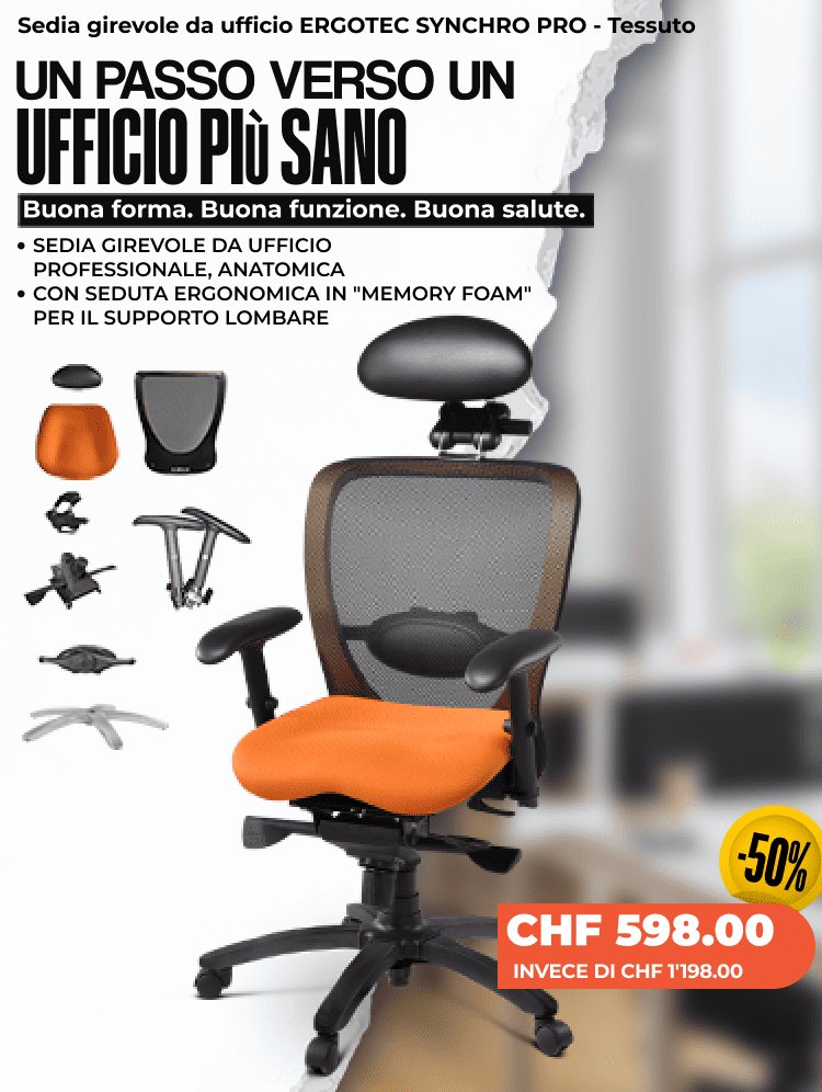 Sedia girevole da ufficio ERGOTEC SYNCHRO PRO - Tessuto