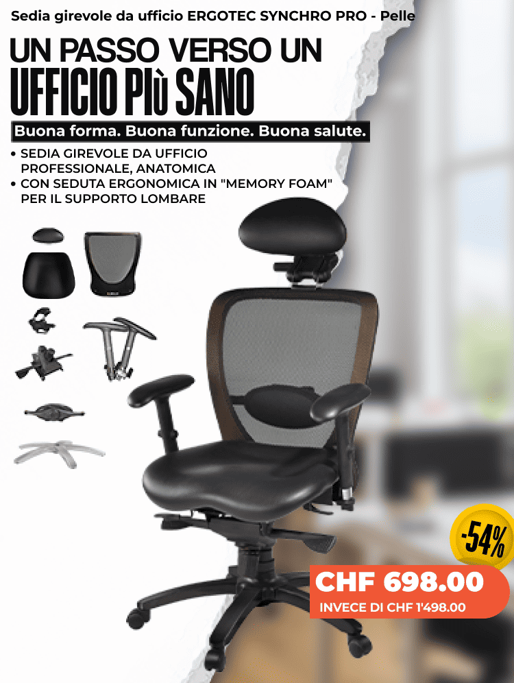 Sedia girevole da ufficio ERGOTEC SYNCHRO PRO - Pelle