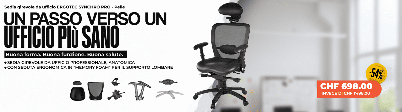 Sedia girevole da ufficio ERGOTEC SYNCHRO PRO - Pelle