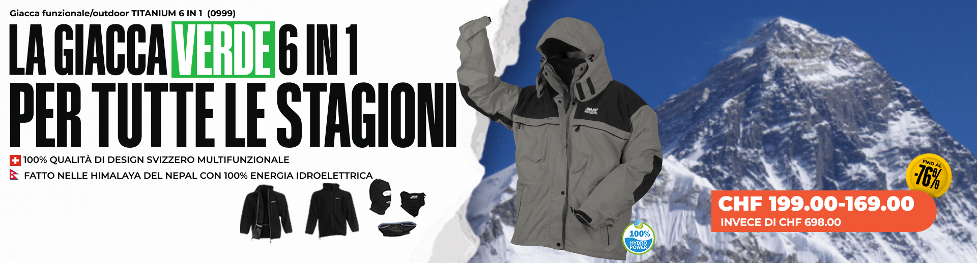 Giacca outdoor/funzionale TITANIUM 6 IN 1 (0999) - Uomo/Donna Giacca outdoor/funzionale TITANIUM 6 IN 1 (0999) - Uomo/Donna