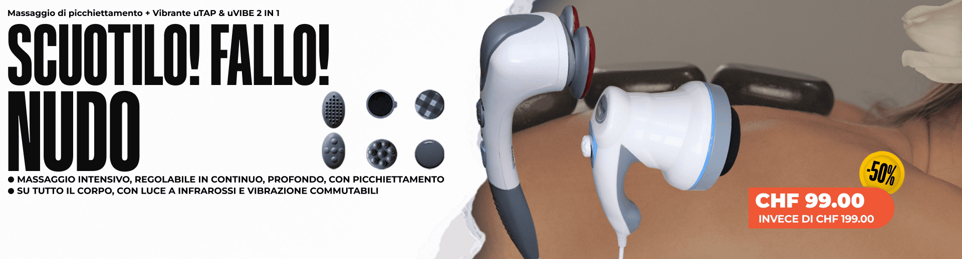 Massaggio di picchiettamento + Vibrante uTAP & uVIBE 2 IN 1 Massaggio di picchiettamento + Vibrante uTAP & uVIBE 2 IN 1