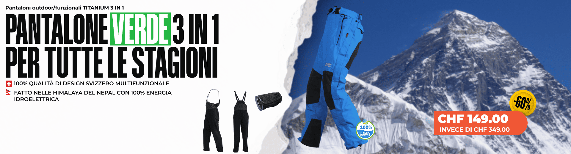 Pantaloni outdoor/funzionali TITANIUM 3 IN 1 - Uomo/Donna Pantaloni outdoor/funzionali TITANIUM 3 IN 1 - Uomo/Donna