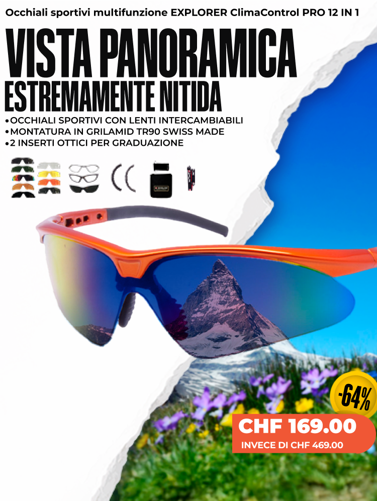 Occhiali sportivi multifunzione EXPLORER ClimaControl PRO 12 IN 1 Occhiali sportivi multifunzione EXPLORER ClimaControl PRO 12 IN 1